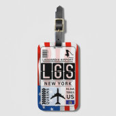 New York LGS Airport Bagagelabel (Voorkant (verticaal))