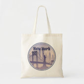 New York Liberty Retro Style Canvas tas (Voorkant)