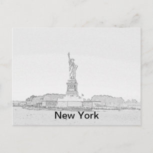 New York Liberty Sketch Briefkaart