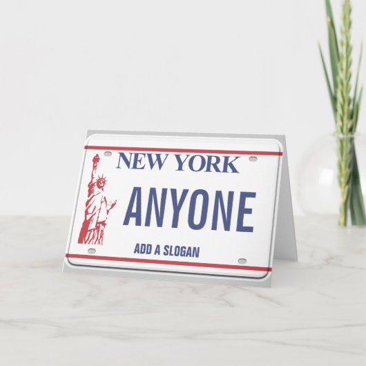 New York Licentie Bord (gepersonaliseerd) Kaart (Voorkant)