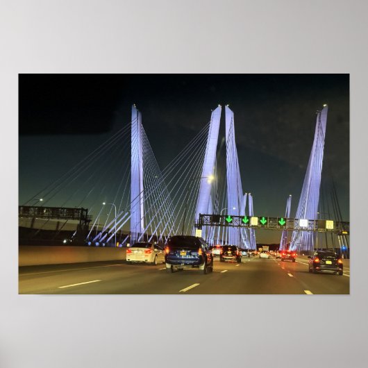 New York Lighted Bridge Poster (Voorkant)
