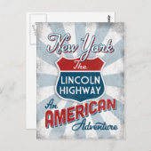 New York Lincoln Highway  Amerika Briefkaart (Voorkant / Achterkant)