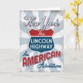 New York Lincoln Highway  Amerika Kaart (Gele Bloem)