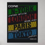 New York, Londen, Parijs, Tokio Poster (Voorkant)