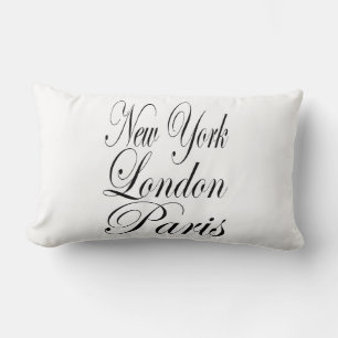 New York Londen Parijs – Typografie Slogan Kussen