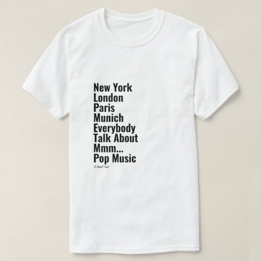 New York Londen Paris München - Een MisterP Shirt (Design voorkant)