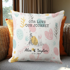 New York Love Story – Modern Romantic Skyline Art Buitenkussen