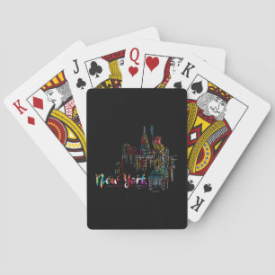 New York Lucht Hartslag Standbeeld Vrijheid Ik Hou Pokerkaarten
