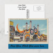 New York, Luna Park, Coney Island Briefkaart (Voorkant / Achterkant)
