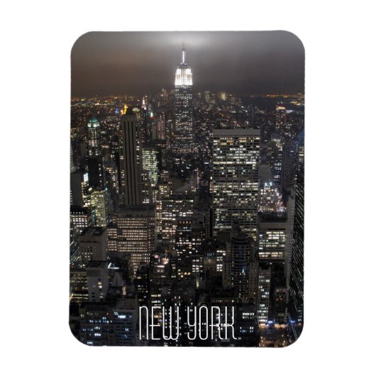 New York Magnet NY City Lights NY Skyline Souvenir Magneet (Verticaal)