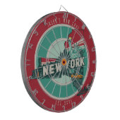 New York Man Cave Custom Naam Est Datum Dartbord (Voorkant Links)