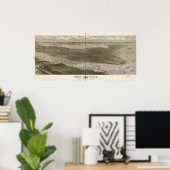 New York Manhattan 1876 Antiek Panorama Poster (Thuiskantoor)