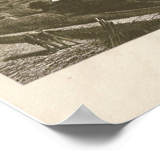 New York Manhattan 1876 Antiek Panorama Poster (Hoek)