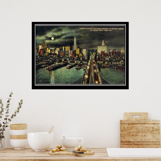  New York Manhattan 1910 Poster (Keuken)