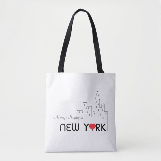 New York, Manhattan, Black Stripes, Cool Tote Bag (Voorkant)
