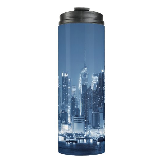 New York Manhattan City Night Skyline Thermosbeker (Voorkant)