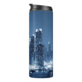 New York Manhattan City Night Skyline Thermosbeker (Geroteerd rechts)