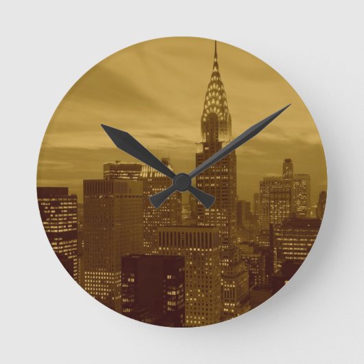 New York Manhattan Ronde Klok (Voorkant)