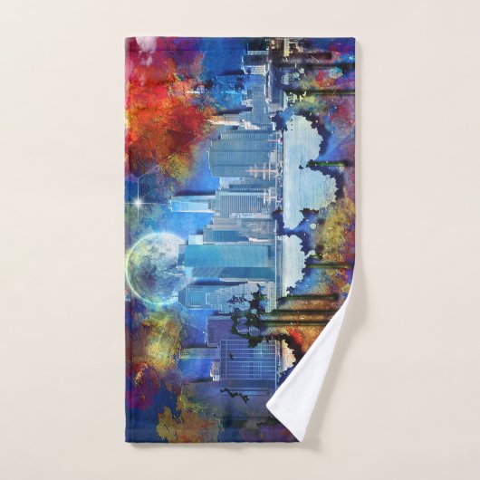 New York Manhattan Skyline Handdoek (Handdoek)