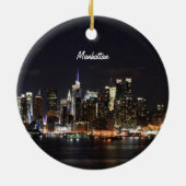 New York, Manhattan Skyline Keramisch Ornament (Achterkant)