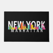 New York Manhattan skyline met palmen Deurmat (Voorkant)