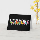 New York Manhattan skyline met palmen Kaart (Gele Bloem)