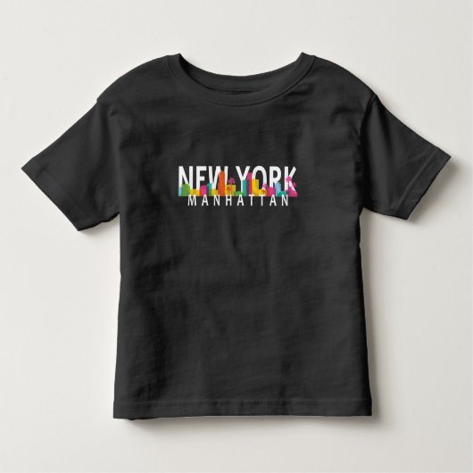 New York Manhattan skyline met palmen Kinder Shirts (Voorkant)