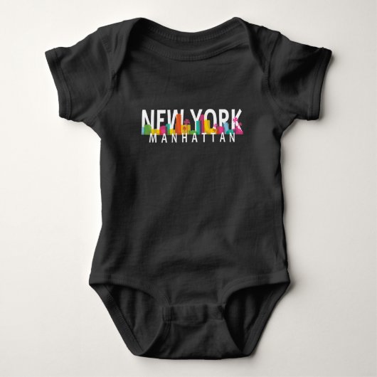 New York Manhattan skyline met palmen Romper (Voorkant)