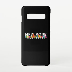 New York Manhattan skyline met palmen Samsung Galaxy S10 Hoesje