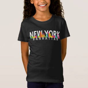 New York Manhattan skyline met palmen T-shirt