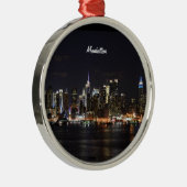 NEW YORK: Manhattan Skyline Metalen Ornament (Rechts)