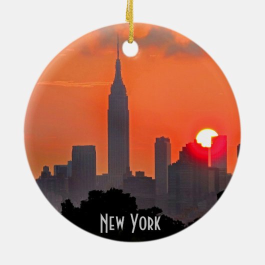 New York Manhattan Skyline Ornament (Achterkant)
