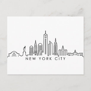 NEW YORK Manhatten USA City Skyline Silhouette Briefkaart