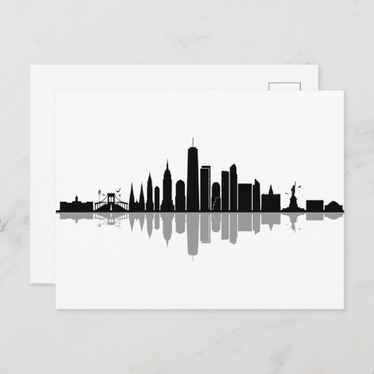 NEW YORK Manhatten USA City Skyline Silhouette Briefkaart (Voorkant / Achterkant)