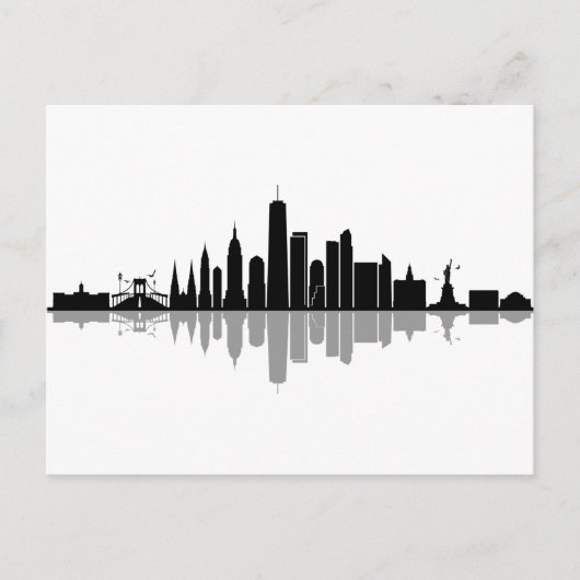 NEW YORK Manhatten USA City Skyline Silhouette Briefkaart (Voorkant)
