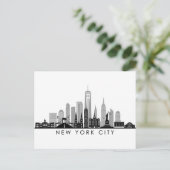 NEW YORK Manhatten USA City Skyline Silhouette Briefkaart (Staand voorkant)