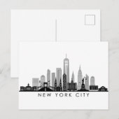 NEW YORK Manhatten USA City Skyline Silhouette Briefkaart (Voorkant / Achterkant)