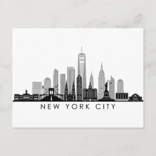 NEW YORK Manhatten USA City Skyline Silhouette Briefkaart