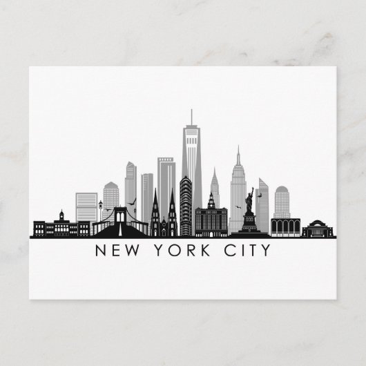 NEW YORK Manhatten USA City Skyline Silhouette Briefkaart (Voorkant)