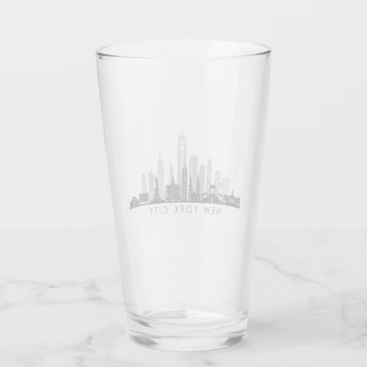 NEW YORK Manhatten USA City Skyline Silhouette Glas (Achterkant)