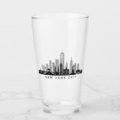 NEW YORK Manhatten USA City Skyline Silhouette Glas (Voorkant)