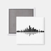 NEW YORK Manhatten USA City Skyline Silhouette Magneet (Voorkant / Achterkant)