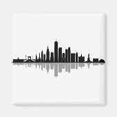 NEW YORK Manhatten USA City Skyline Silhouette Magneet (Voorkant)