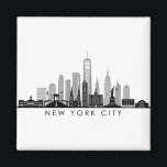 NEW YORK Manhatten USA City Skyline Silhouette Magneet<br><div class="desc">Skyline met veel typische gebouwen, vizieren en monumenten van deze stad. Als er iets speciaals moet worden toegevoegd of als je een heel individueel verzoek hebt, stuur dan een brief naar mij. En natuurlijk kijk ik uit naar uw feedback.</div>