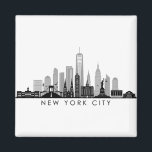 NEW YORK Manhatten USA City Skyline Silhouette Magneet<br><div class="desc">Skyline met veel typische gebouwen,  vizieren en monumenten van deze stad. Als er iets speciaals moet worden toegevoegd of als je een heel individueel verzoek hebt,  stuur dan een brief naar mij.  En natuurlijk kijk ik uit naar uw feedback.</div>
