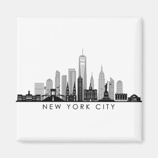 NEW YORK Manhatten USA City Skyline Silhouette Magneet