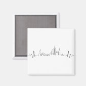 NEW YORK Manhatten USA City Skyline Silhouette Magneet (Voorkant / Achterkant)