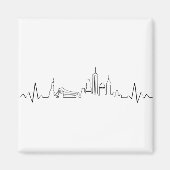 NEW YORK Manhatten USA City Skyline Silhouette Magneet (Voorkant)
