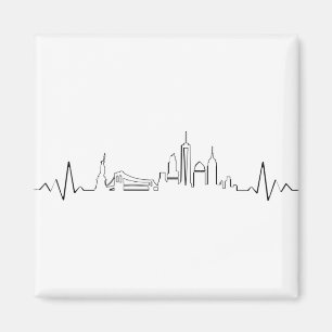 NEW YORK Manhatten USA City Skyline Silhouette Magneet