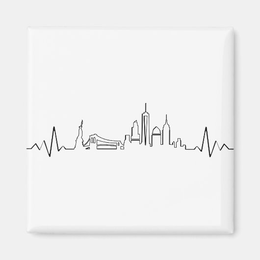 NEW YORK Manhatten USA City Skyline Silhouette Magneet (Voorkant)